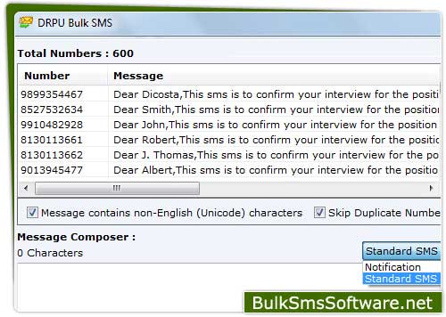 Business SMS marketing software send bulk text messages from Pocket PC to mobile