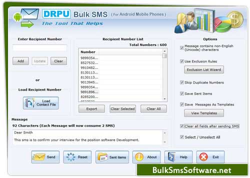 Android SMS Software software