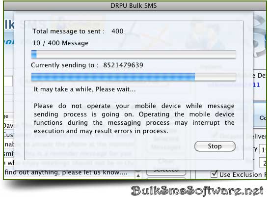 Screenshot of Mac Bulk SMS Software