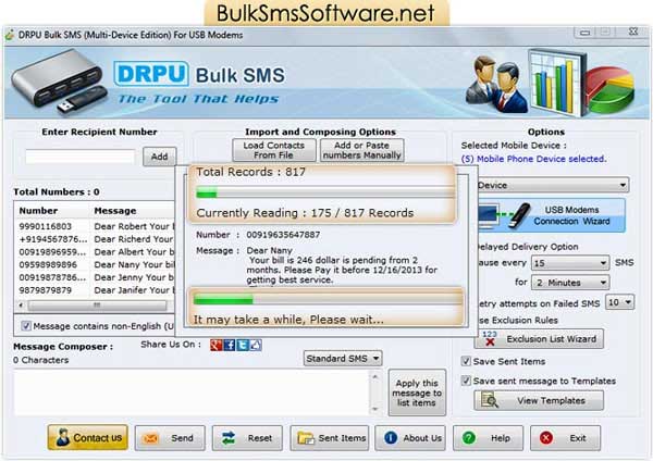USB Modem Text Messaging Application software