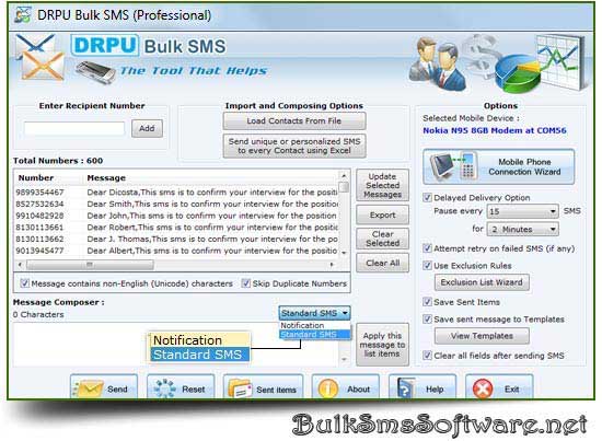 Text Messaging Utility screenshot