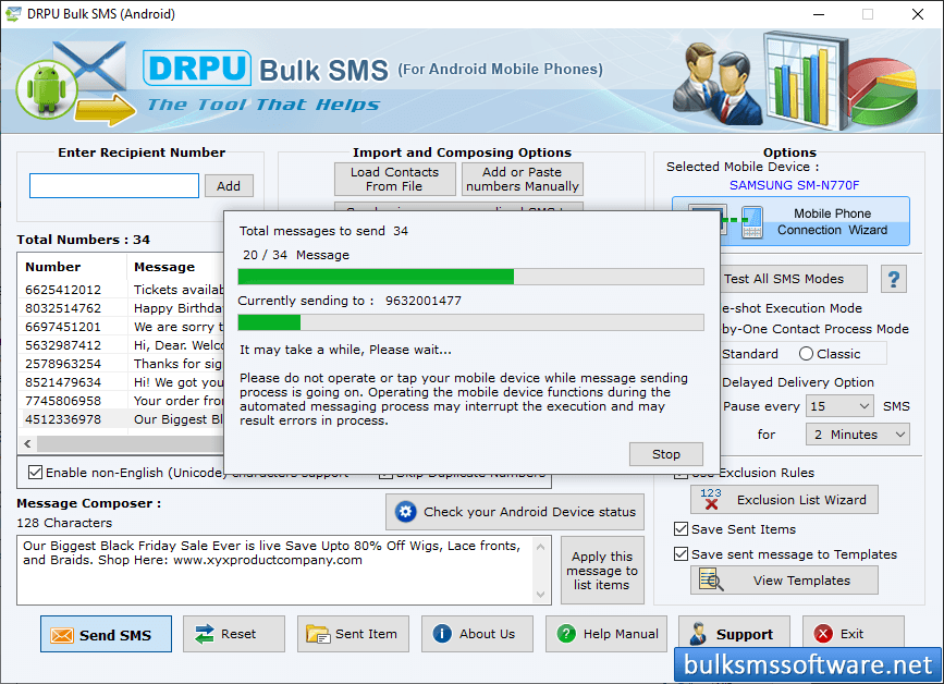 SMS Sending Process