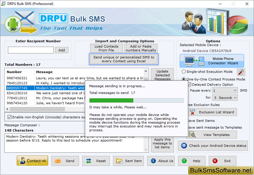 SMS Sending Process