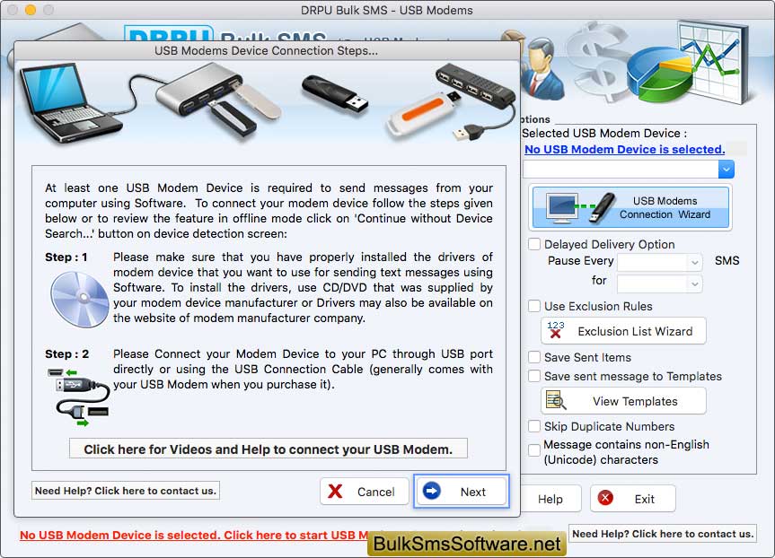 Mac Bulk SMS Software for USB Modems