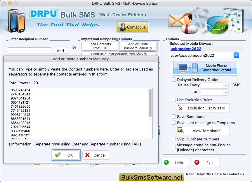 Mac Bulk SMS Software for Multi Device