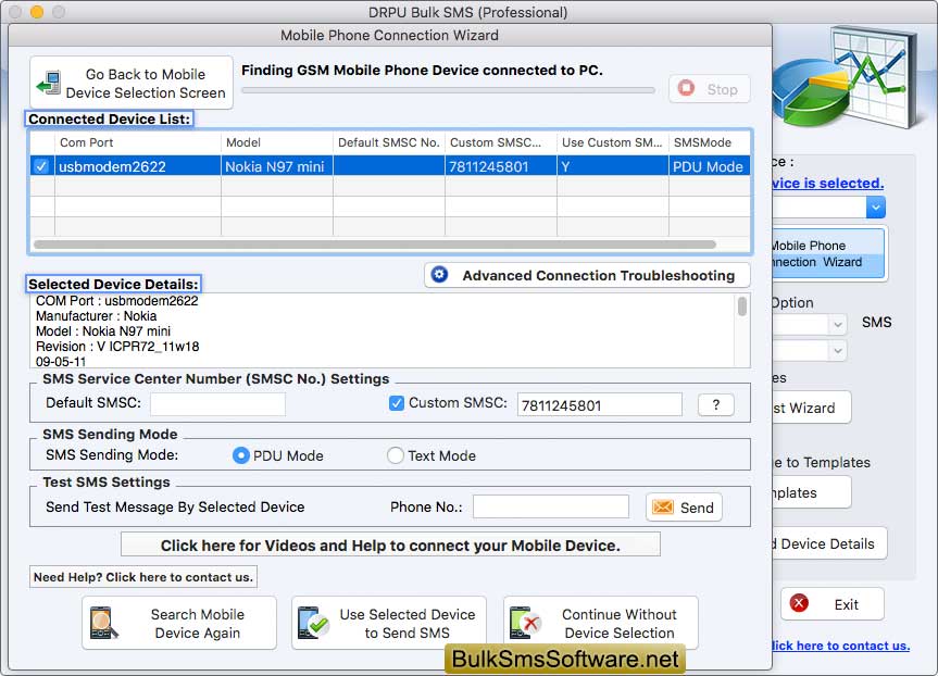Mac Bulk SMS Software - Professional