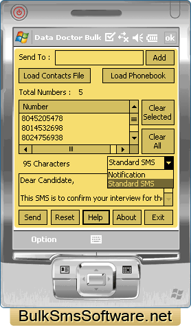 Bulk SMS Software for Pocket PC