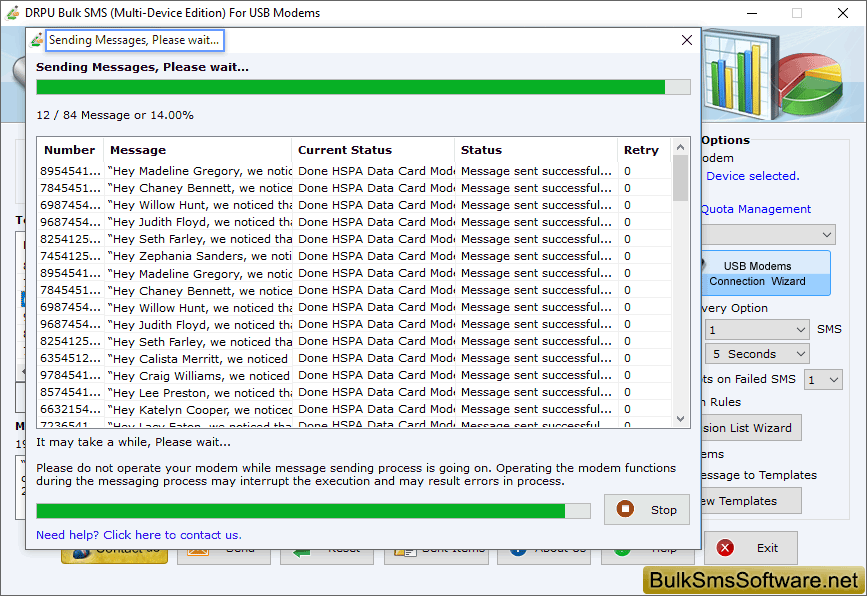 SMS Sending Process